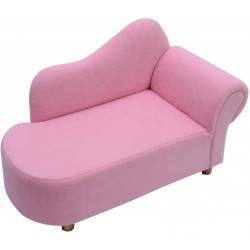 Fotoliu Canapea Roz fetite  - Luxury Pinky Princess Lounge Sofa cu cardu din lemn 